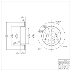 Hyundai Veracruz Brake Rotor (1) - Rear - R1 Concepts - OE - `07-`12
